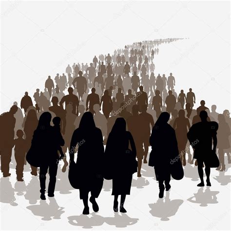 Silhouettes Of Immigration People Stock Vector Image By ©route55 94334070