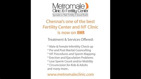 Metromale Clinic And Fertility Center On Omr Chennai Dr Karthik Gunasekaran Youtube