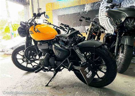 Royal Enfield Meteor 350 Modified Bobber With Single Seat Looks Dope