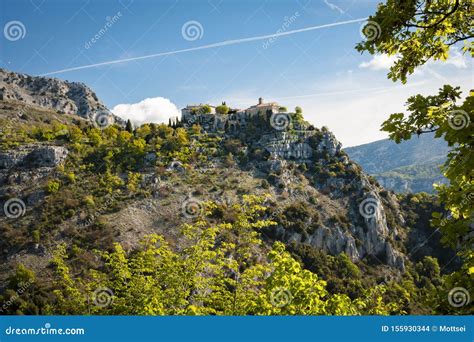 Village And Monastery Of Gourdon Stock Photo Image Of Historic