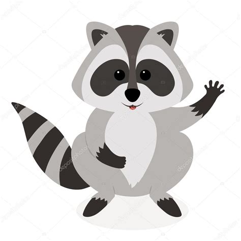 Download Raccoon waving | Cute raccoon waving, isolated on white ...