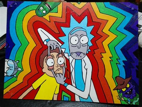 Cuadro De Rick And Morty Pintura Colores Rickandmorty Lienzos
