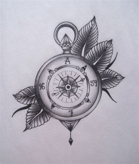 Traditional Compass Tattoo Drawing