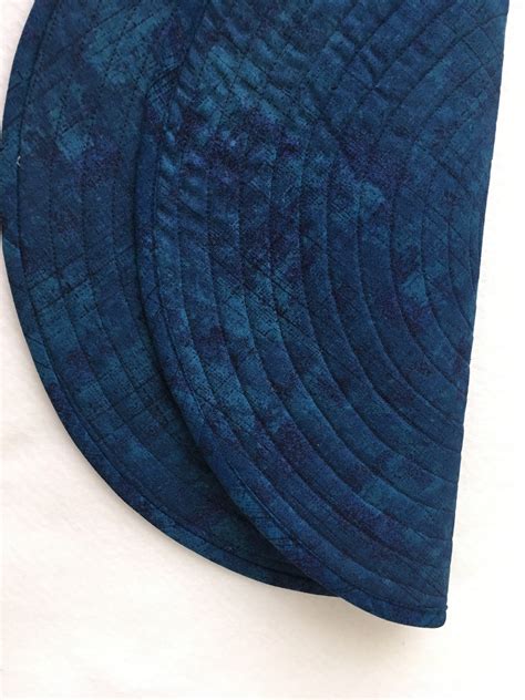 Deep Blue Round Placemat Set Of 2 Quilted Placemat