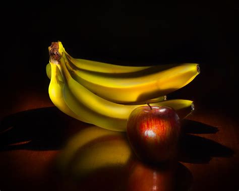 Bananas And Apple Still Life Photograph By Wendy Thompson