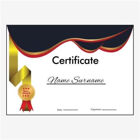 Certificate Elements Layout With Wavy Shape Border Certificate