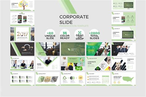 Corporate Slide Template Presentation Templates Creative Market