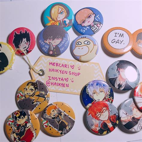 Bts And Anime Buttons On Mercari Anime Acrylic Pins Diy Stickers