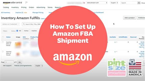 How To Set Up Amazon Fba Shipment Amazon Sellers Guide Pint Size