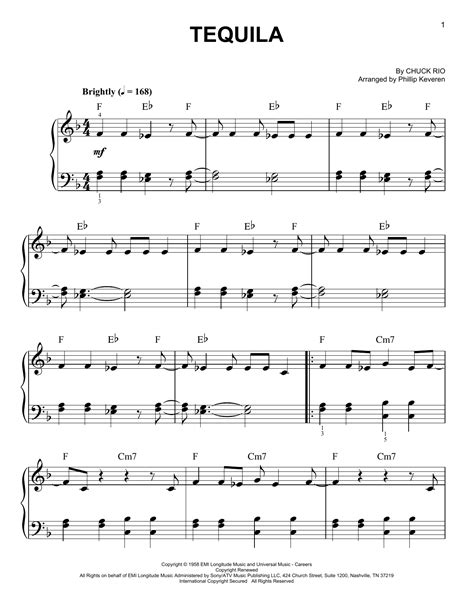Tequila Arr Phillip Keveren Sheet Music The Champs Easy Piano