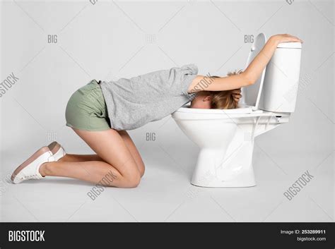 Young Woman Vomiting Image And Photo Free Trial Bigstock