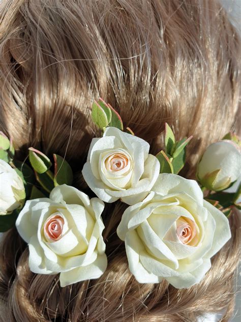 Flower Hair Pins Bridal Hair Pin Hair Pins Wedding Floral Etsy