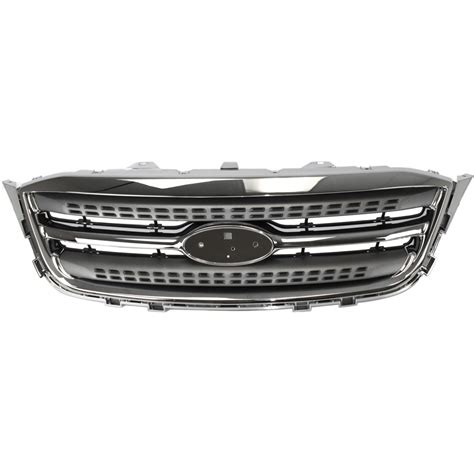 Grille For 2010 2012 Ford Taurus Silver W Chrome Molding Except Sho