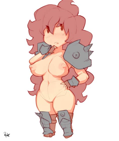 Rule Armor Blush Boots Breasts Brown Eyes Brown Hair Chibi