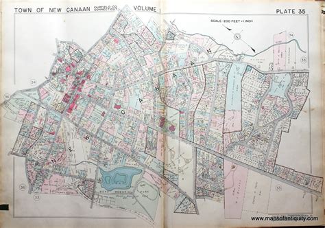 1938 Genuine Antique Map Part Of Town Of New Canaan Fairfield County