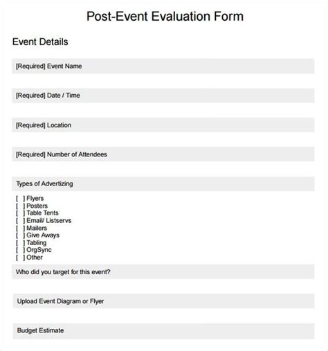 Free 9 Event Evaluation Samples In Pdf Ms Word Excel In 2021