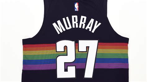 Multiple thin horizontal lines create a mountain landscape that is noticeable and unique. Denver Nuggets unveil new 'City Edition' rainbow skyline ...