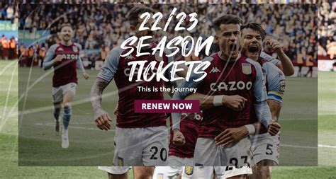 Aston Villa is excited to announce season tickets for the 2022/23