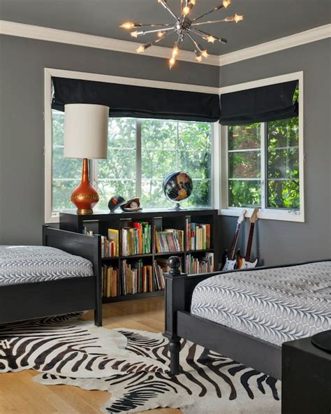 The color of the sky, the ocean, and the happiest bird, blue has an inherent peaceful stillness that soothes the senses even as it refreshes the spirit. Charcoal Gray Walls - Contemporary - boy's room - Benjamin ...