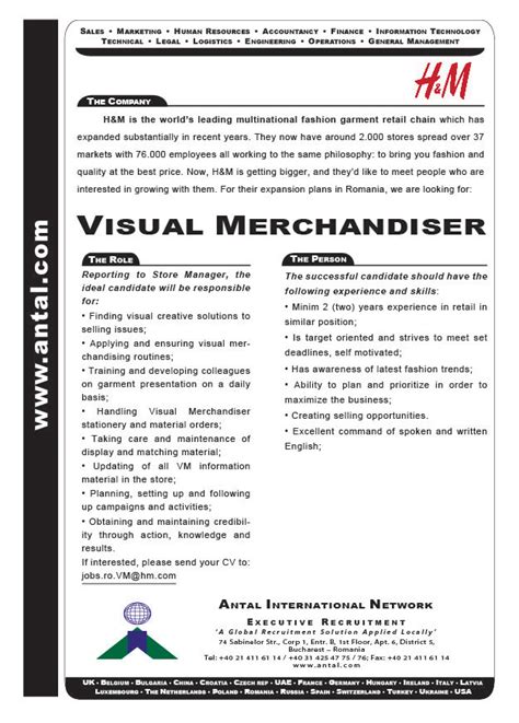 Visual merchandiser jobs 11,312 open jobs videographer jobs 4,840 open jobs social media manager jobs 35,906 open jobs. H&M recruitment campaign: Visual Merchandiser, H&M - Apply ...