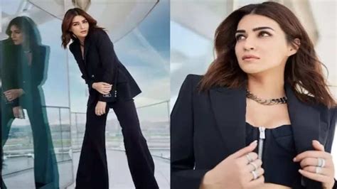 Kriti Sanon Stuns In An All Black Power Suit Giving Off Boss Lady Vibes See Pics