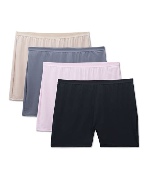 Fit For Me By Fruit Of The Loom Womens 4 Pack Microfiber Slip Short