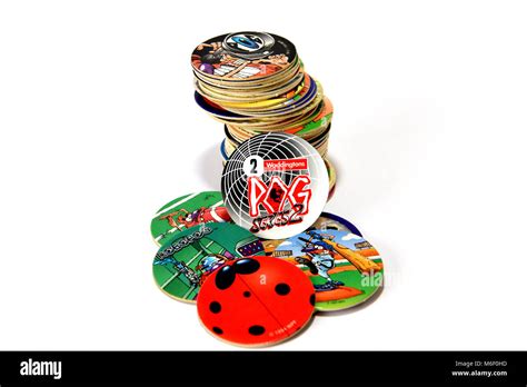 Collection Of The Mid 90s Game Of Pogs Stock Photo Alamy