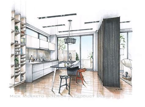 Modern Kitchen Concept By Mick Ricereto Interior Design Sketches