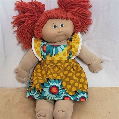 Vintage Fake Knock Off Cabbage Patch Kid Red Hair Green Eyes Pig Tails