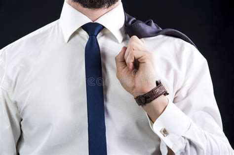 Elegant Businessman Holds His Jacket Stock Image Image Of Manager