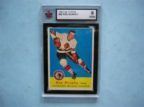 195758 Topps Nhl Hockey Card 29 Ron Murphy Ksa 8 Nmmint Sharp 5758