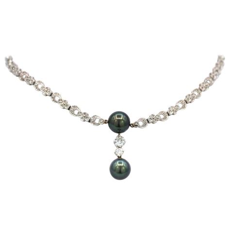 Pearl Diamond Necklace At 1stdibs