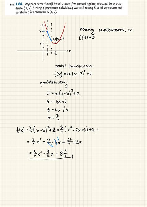 Wyznacz Wzór Funkcji Kwadratowej F Wiedząc że - Powtórka przed maturą - matematyka zadania: 3.84 Wyznacz wzór funkcji