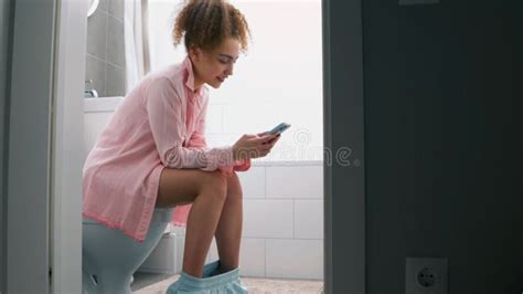 Woman Sitting Toilet Stock Footage Videos Stock Videos