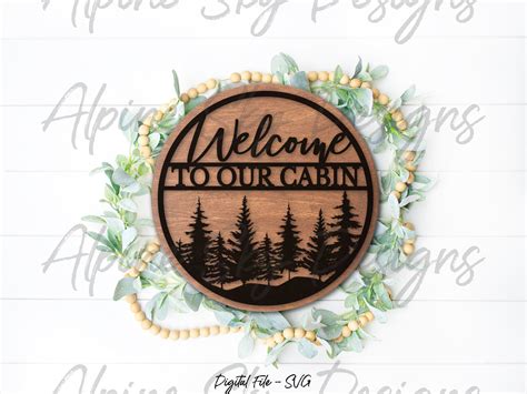 Welcome To Our Cabin Svg Glowforgelaser File Glowforge Etsy Australia