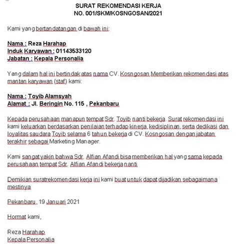 Terlebih untuk mencari pekerjaan yang sesuai dengan keinginan kita sendiri. Contoh Surat Referensi Kerja Proyek Perusahaan - KOSNGOSAN