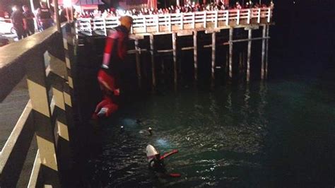 Rescue Crews Pull Two Men From Ocean After Car Drives Off Santa Cruz