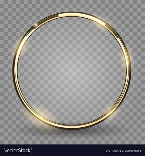 Gold Ring Golden Metal Circle Shiny Metallica Rounded Frame Isolated