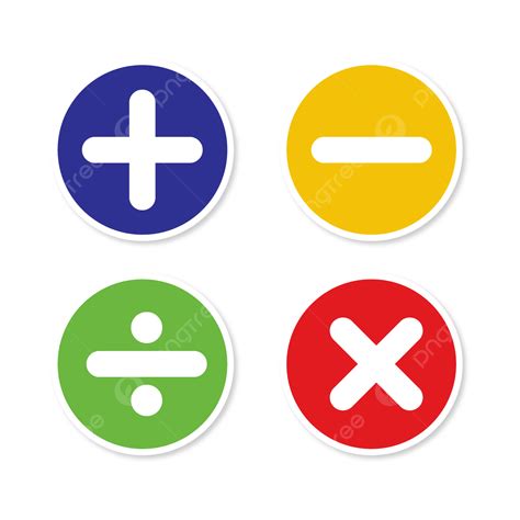 Colorful Circle Math Symbol Icons Vector Colorful Circle Math Symbol