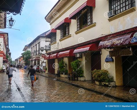 People Who Walk In Downtown Vigan On Rainy Days Vigan City