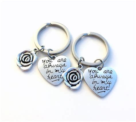 Set 2 Heart Keychain Matching Valentines Day T For Etsy Canada