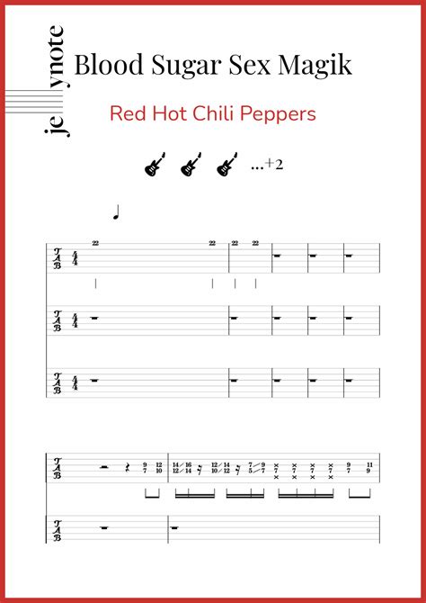 Partituras De Red Hot Chili Peppers Blood Sugar Sex Magik Guitarra Y Bajo Jellynote