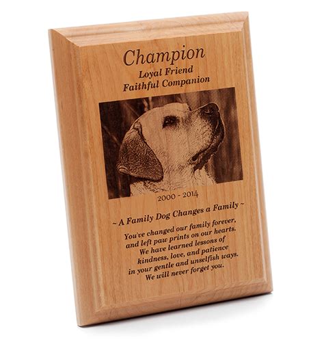 Wood Engraved Pet Memorial Plaque With Photo Laser Perfect Ts