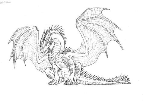 Sitting Dragon Linework By Bravebabysitter On Deviantart Dragon