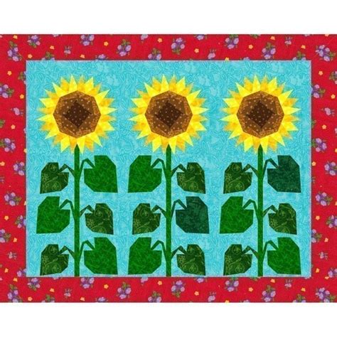 Sunflower Paper Pieced Quilt Block Pattern By Piecebynumberquilts
