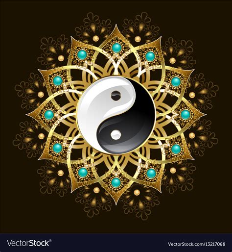 Download Symbol of yin yang mandala Royalty Free Vector Image
