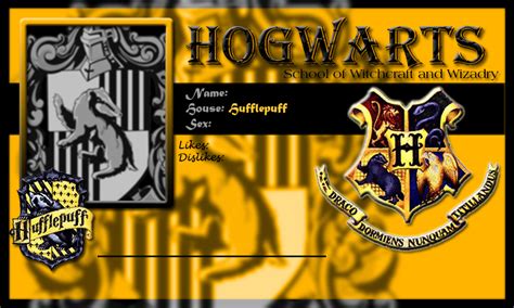 Hogwarts School Card Hufflepuff Template By Demonfoxnaruto On Deviantart
