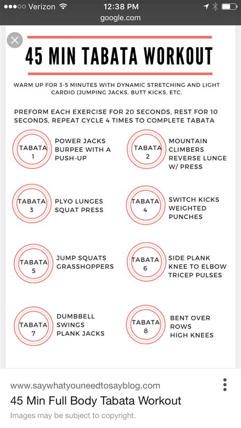 As you get more comfortable with this workout, you can. Pin by Rebecca Hooley on Workouts | Tabata workouts ...