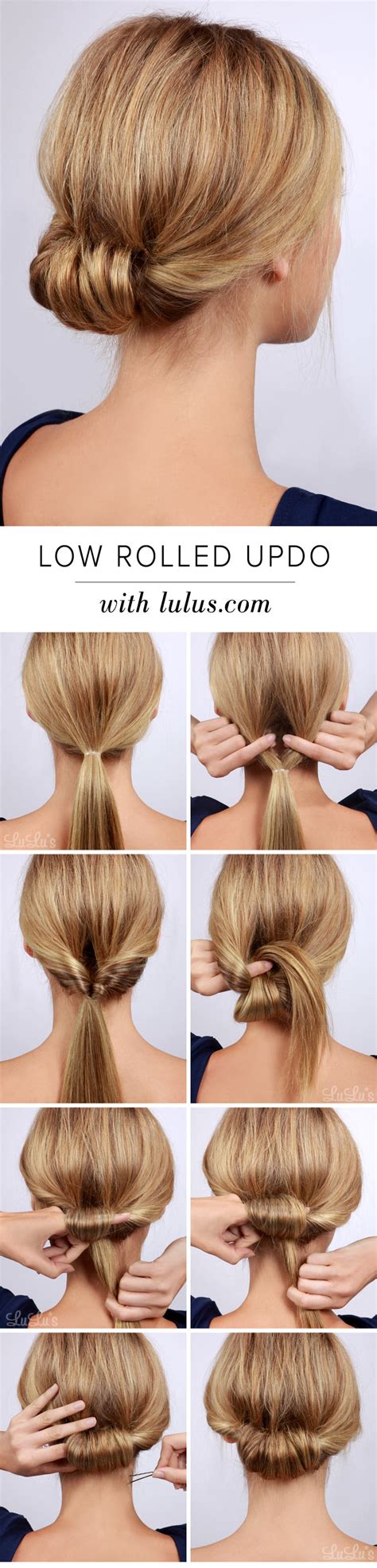 Lulus How To Low Rolled Updo Hair Tutorial Fashion Blog