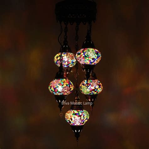 Turkish Moroccan Glass Mosaic Hanging Ceiling Pendant Lamp Light 5
